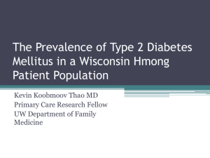 The Prevalence of Type 2 Diabetes Mellitus in a Wisconsin Hmong