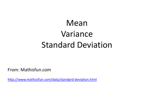 Mean Standard Deviation