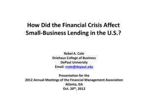 How Did the Financial Crisis Affect Small