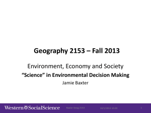 Role of science in environmental decision