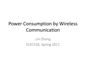 Power Consumption by Wireless Communication