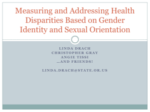 Measuring and Addressing Health Disparities Based on Gender