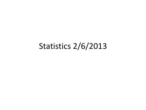 Statistics 2/6/2013