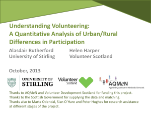 Understanding Volunteering: A Quantitative Analysis of Urban/Rural
