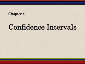 Chapter 6: Confidence Intervals