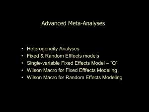 Advanced Meta-Analyses Slide Show