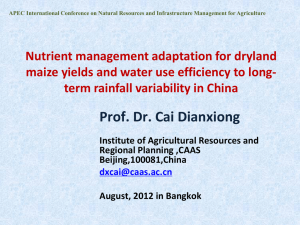 Nutrient management adaptation for dryland maize yields and water