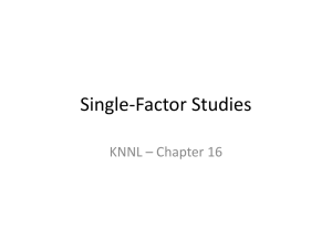 Single-Factor Studies