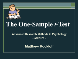 2. The One-Sample t-Test - Homestead