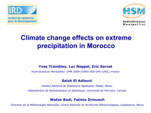 Climate change effects on extreme precipitation in Morocco.