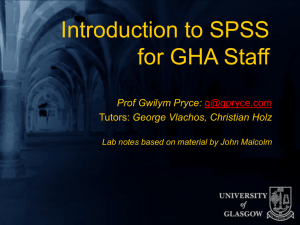 General Introduction to SPSS