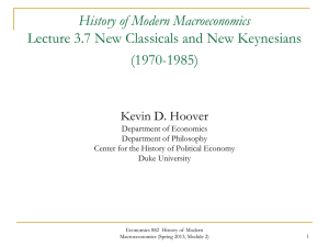 Lecture 7. New Classical Macroeconomics