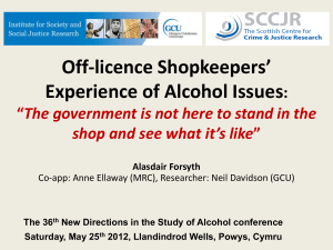 Presentation: Off-trade shopkeepers experience of alcohol issues