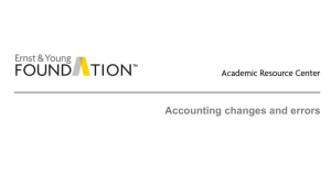 Accounting changes and errors