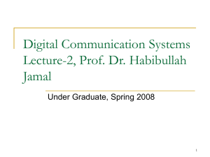 Digital Communication Systems Lecture #2