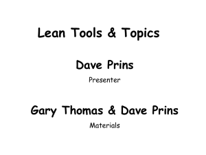Lean Tools and Topics