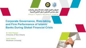 Corporate Governance, Risk-taking and Firm Performance of Islamic