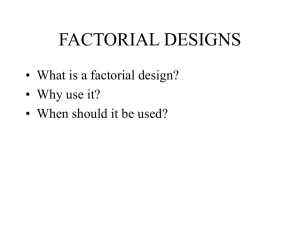 FACTORIAL DESIGNS