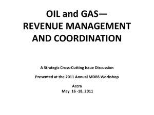 Oil and Gas Revenue Management and Coordination
