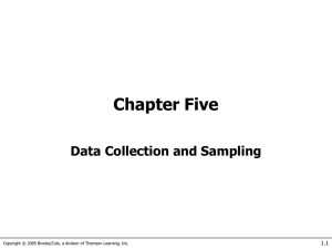 Chapter 5 - Data Collection and Sampling