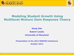 Value-added modeling - Maryland Assessment Research Center