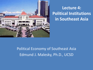 Political Institutions in Southeast Asia