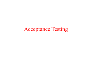 Acceptance Testing - Computing and Software