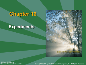 Chapter 10: Experiments