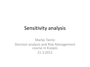 Sensitivity analysis
