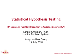 Statistical Hypothesis Testing - Analytica Wiki