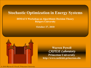 Stochastic Optimization in Energy Systems - dimacs
