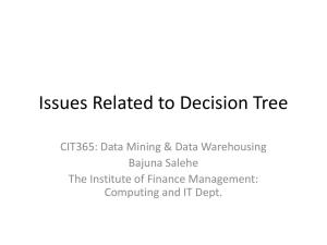 Issues Related to Decision Tree