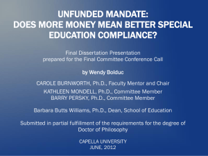 Unfunded Mandate-- Does More Money Mean Better Compliance?