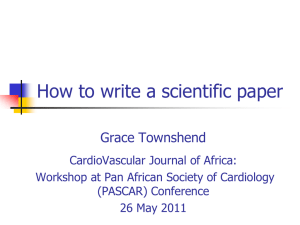 How to write a scientific paper - the Cardiovascular Journal of Africa
