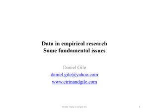 Data in empirical research Fundamental issues