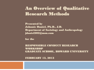 An Overview of Qualitative Research Methods