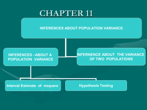 CHAPTER 11 INFERENCES ABOUT POPULATION VARIANCE