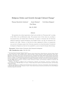 Religious Orders and Growth through Cultural Change∗