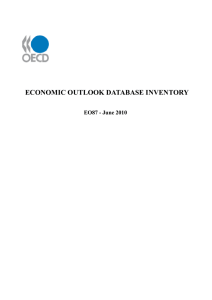 ECONOMIC OUTLOOK DATABASE INVENTORY