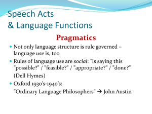 Speech Acts & Language Functions