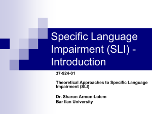 (SLI) - Introduction - Faculty members Homepages