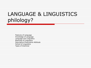 LANGUAGE & LINGUISTICS