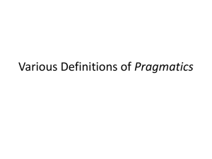 Various Definitions of Pragmatics