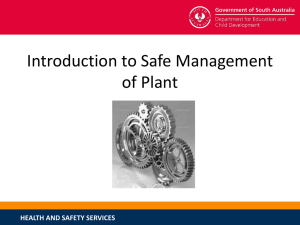 Introduction to the Safe Management of Plant Presentation