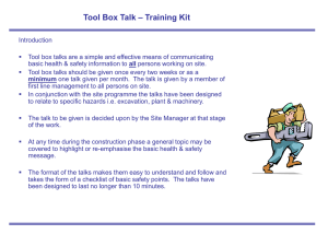 Tool Box Talks for Construction and Building