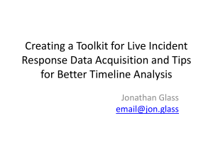 Creating a Toolkit for Live Incident Response Data Acquisition and