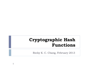 Cryptographic hashing