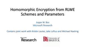 Homomorphic Encryption from RLWE Schemes and