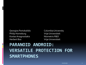 Paranoid Android: Versatile Protection For Smartphones