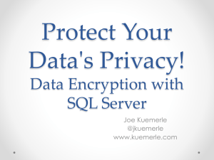 Data Encryption with SQL Server